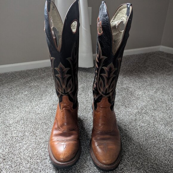 RARE Tony Lama 6014 Sunset Buckaroo Ol Buck Leather Boots - Picture 4 of 11